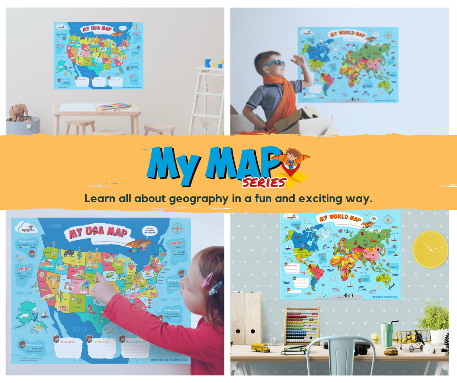 POSTER MAPS FOR KIDS – Tagged Map poster – FlyingKids®